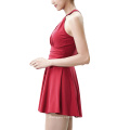 2021 Woman Tennis Workout Dress Hot Fitness Sexy Red  Active  Dress Woman One Piece Swimsuit